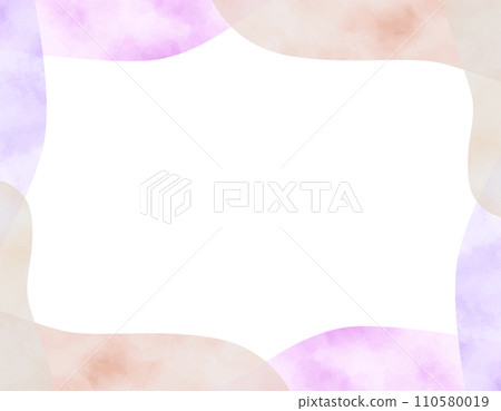 Loose and fluffy watercolor frame 1 110580019