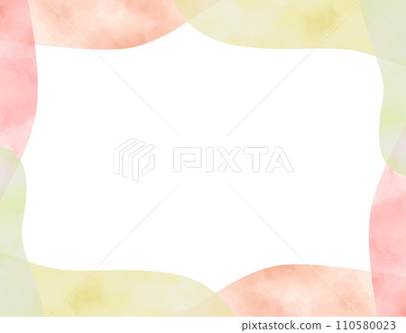 Loose and fluffy watercolor frame 3 110580023