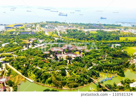 從新加坡濱海灣金沙看濱海灣花園 從新加坡濱海灣金沙看濱海灣花園 110581324