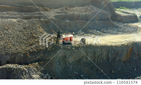 Extraction of granite. Open cast mine. Stone Quarrying. Granite quarry. Extraction of granite. Open cast mine. Stone Quarrying. Granite quarry. 110581574