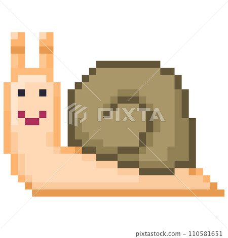 Pixel illustration of snail 110581651
