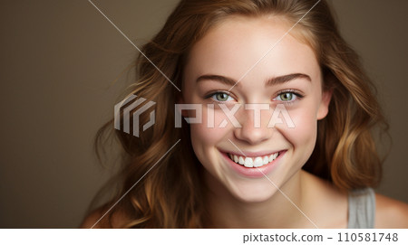 Woman with beautiful teeth AI generated image Woman with beautiful teeth AI generated image 110581748
