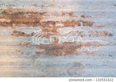 Rusty galvanized sheet background and texture. 110581822