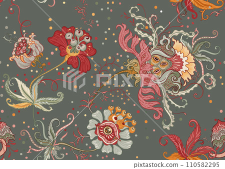 Fantasy, alien hypnotic flowers 110582295