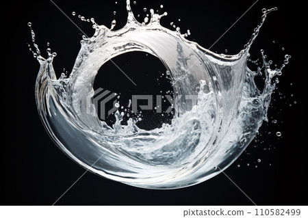 Mesmerizing Water Vortex, Abstract Splash in Vibrant Aqua Hues 110582499