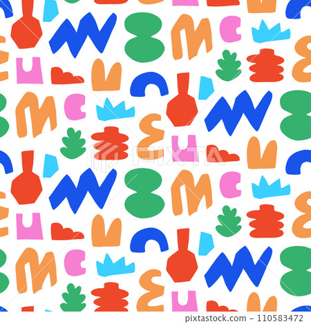 Cut out abstract organic shapes seamless pattern Cut out abstract organic shapes seamless pattern 110583472