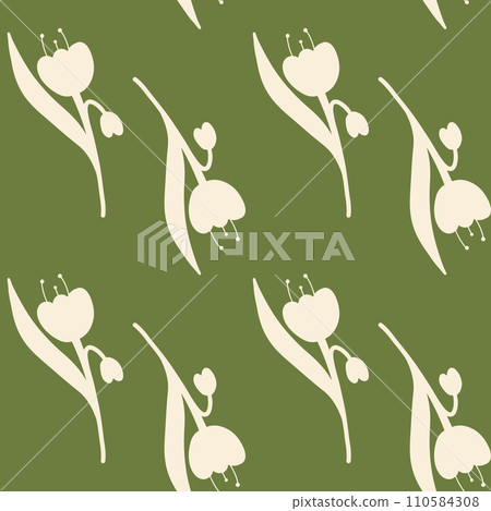 Floral pattern in boho style, minimalism. Pattern with wildflowers 110584308