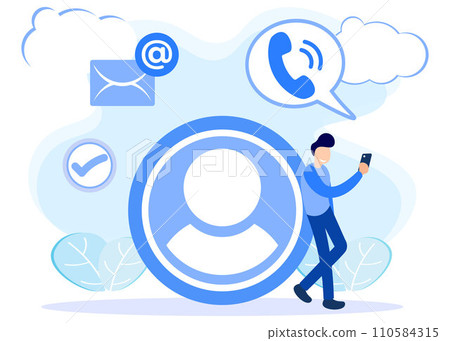 Illustration vector graphic cartoon character of contact us 110584315