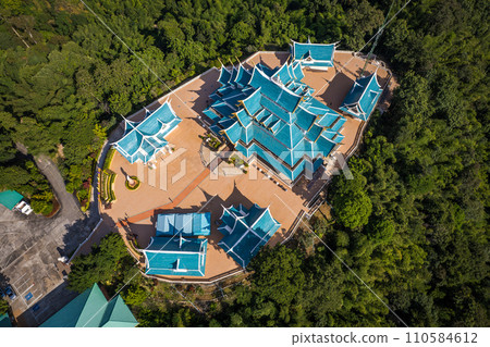 Aerial view of Wat Pa Phu Kon in Loei, Thailand 110584612