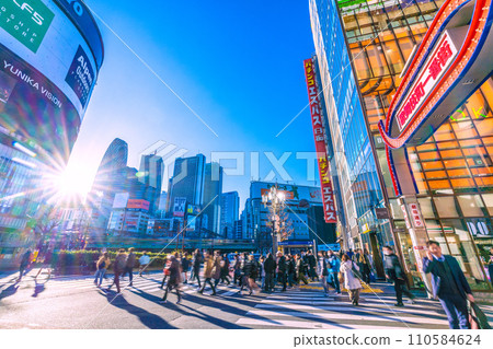 日本東京城市景觀JN.1…從繁華的歌舞伎町眺望城市副中心…光與影…不需要口罩=2020年1月15日 110584624