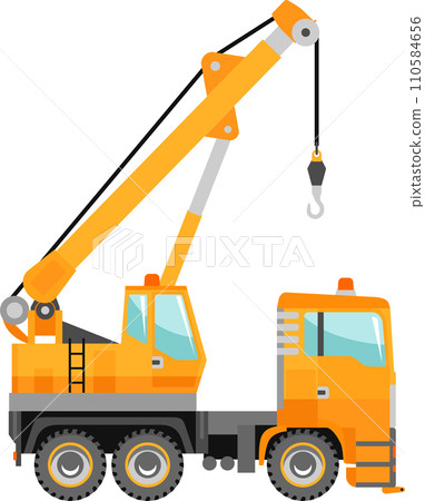 Mobile Crane Icon in Flat Style. Vector Illustration 110584656