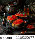 AI-generated content. New year canapes with red caviar 110585077