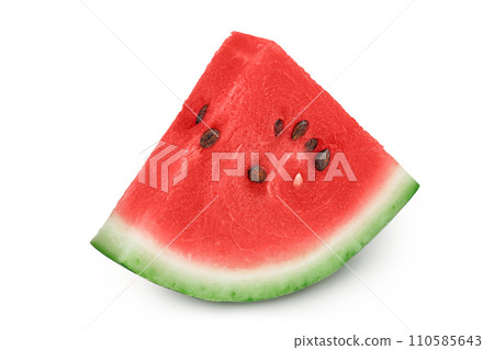 Slice of watermelon isolated on white background with full depth of field Slice of watermelon isolated on white background with full depth of field 110585643
