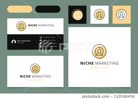 Niche Marketing logo brand business card. Branding book affilate marketing collection. Thin Niche Marketing logo Niche Marketing logo brand business card. Branding book affilate marketing collection. Thin Niche Marketing logo 110586456
