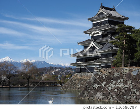 Northern Alps and National Treasure Matsumoto Castle 110586797