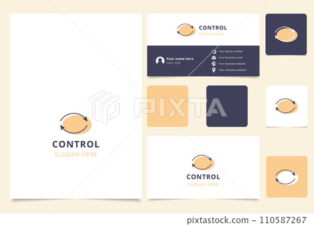 Control logo brand business card. Branding book from business management icons collection. Creative Control logo Control logo brand business card. Branding book from business management icons collection. Creative Control logo 110587267