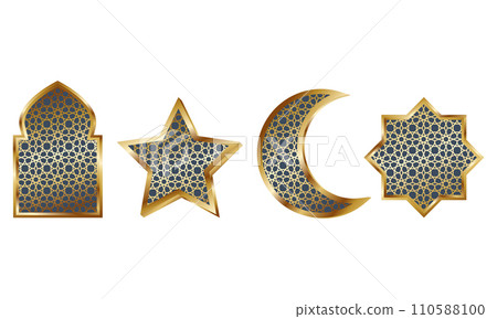 Set of luxury gold islamic shape 110588100
