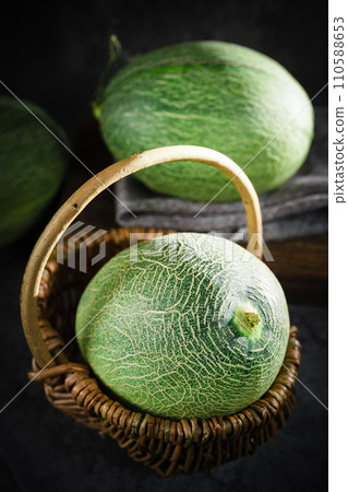 fresh melon on black background 110588653