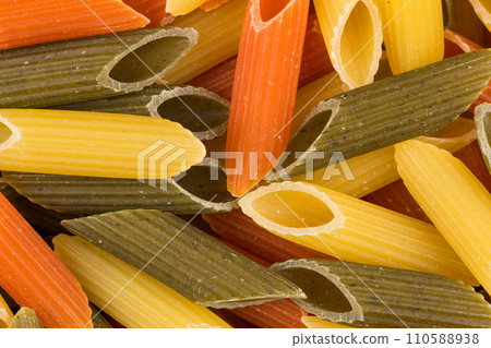 Three color penne pasta 110588938