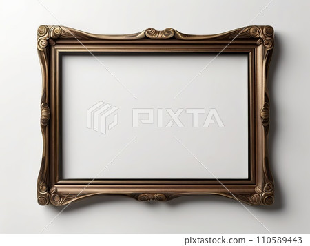 Blank picture frame isolated on white background with empty copy space 110589443