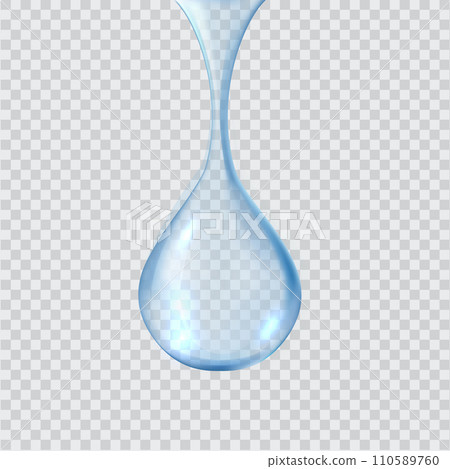 Single hanging raindrop realistic vector illustration set 110589760