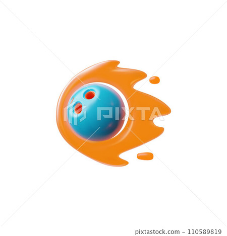 Bowling ball, volumetric 3d vector illustration or icon isolated on white Bowling ball, volumetric 3d vector illustration or icon isolated on white 110589819