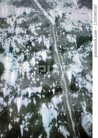Boundary of young (nilas) and old ice at freshwater Bay Boundary of young (nilas) and old ice at freshwater Bay 110590597