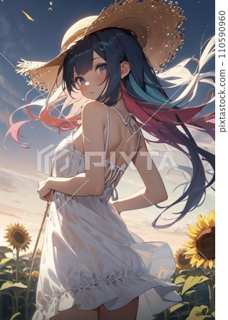 A girl turning around 110590960