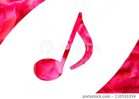 音符和花瓣字母 音符和花瓣字母 110591054