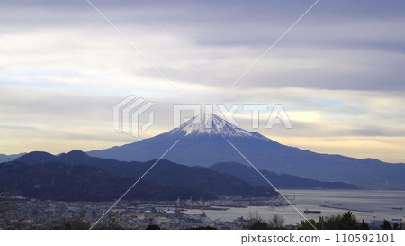 <Shizuoka> Mt. Fuji and Shimizu Port at sunrise <Shizuoka> Mt. Fuji and Shimizu Port at sunrise 110592101