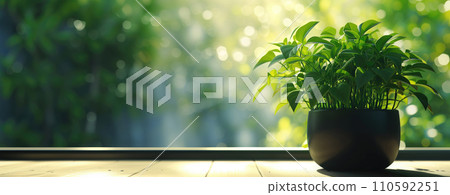 Natural Background for Presentations with Plants and Free Space , Generative AI 110592251