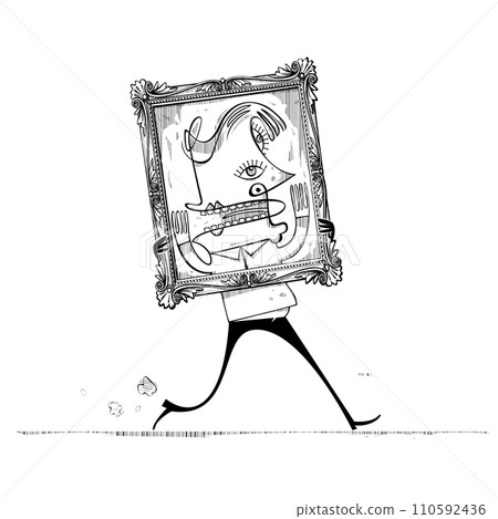 Man moving abstract his abstract portrait Man moving abstract his abstract portrait 110592436