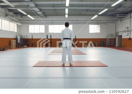 AI-generated content. Karateka man gym. Martial fight. Generate Ai 110592627