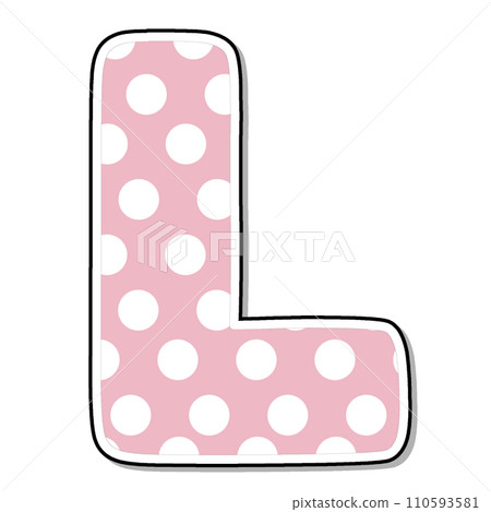 Letter L Alphabet pink polka dot for valentine 110593581