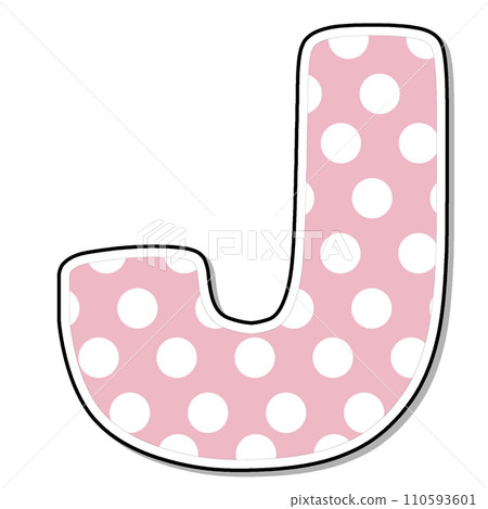 Letter J Alphabet pink polka dot for valentine Letter J Alphabet pink polka dot for valentine 110593601