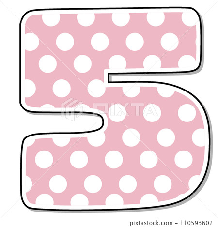 Number 5 pink polka dot for valentine Number 5 pink polka dot for valentine 110593602