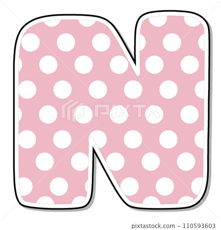Letter N Alphabet pink polka dot for valentine Letter N Alphabet pink polka dot for valentine 110593603