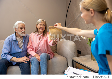Mature couple have consultation with doctor. Mature couple have consultation with doctor. 110593821