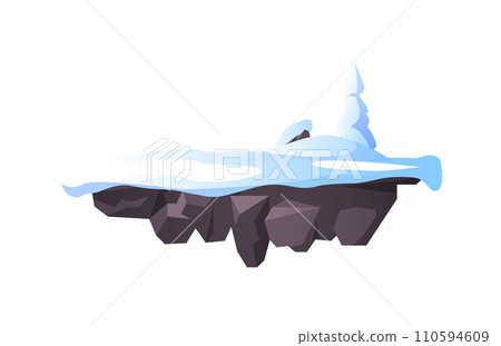 Icy snowy ground for platform game level, realistic vector illustration isolated. 110594609