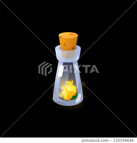 Magic potion for game design, cartoon vector illustration isolated on black 110594646