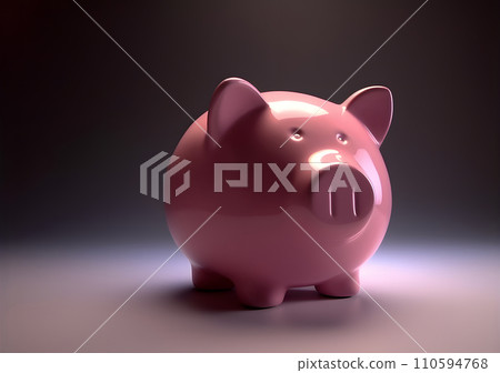 AI-generated content. pink piggy bank for savings concept, neural network generated image 110594768