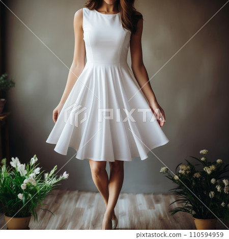 Dress mockup. Blank white medium bodycon dress... - Stock Illustration  [110594959] - PIXTA
