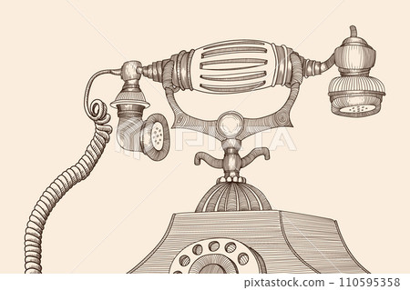 Old vintage telephone. 110595358