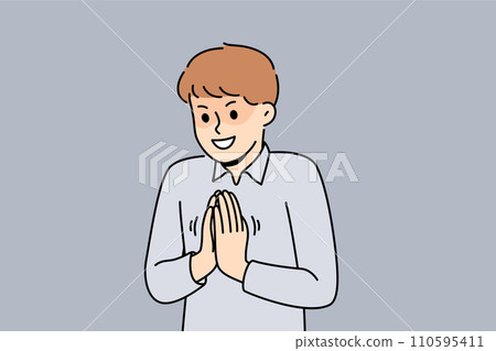 Cunning little boy rubs palms having come up with insidious plan to get good grade at school Cunning little boy rubs palms having come up with insidious plan to get good grade at school 110595411