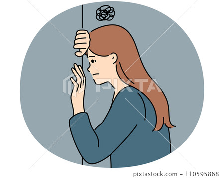 Unhappy woman suffer from depression Unhappy woman suffer from depression 110595868