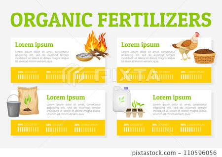 Organic Fertilizer for Farming and Agriculture Banner Design Vector Template 110596056