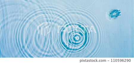 Beautiful pattern of circles of drops on a background of water Cosmetic moisturizing essence Abstract natural backdrop Beautiful pattern of circles of drops on a background of water Cosmetic moisturizing essence Abstract natural backdrop 110596290
