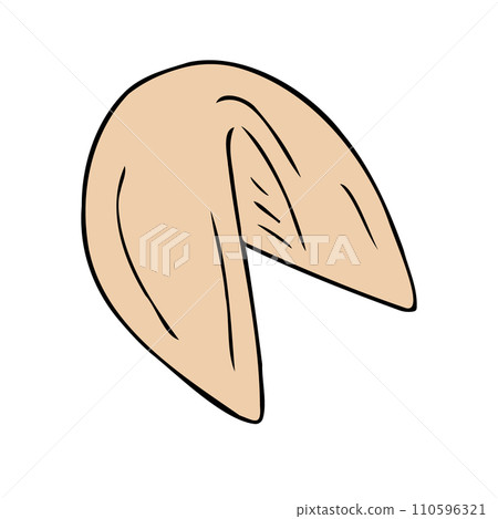 Vector hand drawn colored Chinese cookie Vector hand drawn colored Chinese cookie 110596321