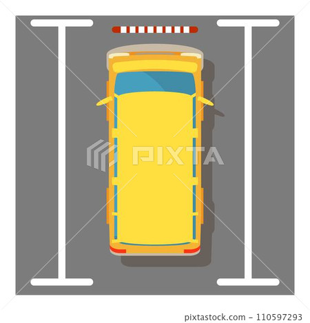 Yellow minivan icon. Isometric illustration of yellow minivan vector icon for web 110597293