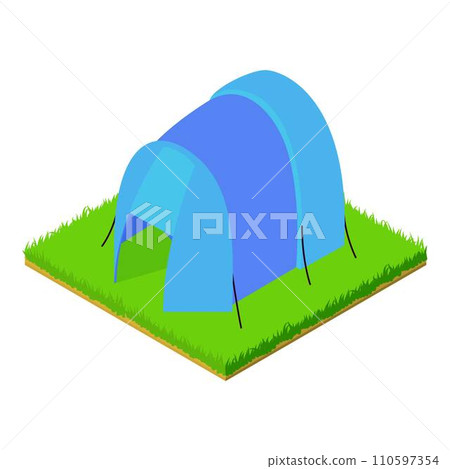 Tourist tent icon. Isometric illustration of tourist tent vector icon for web 110597354